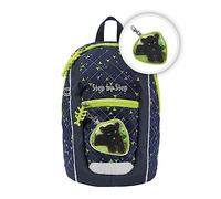 Step by Step Rucksack-Set KIGA MINI „Little Wild Cat Chiko“, grün-schwarz, ergonomisch, höhenverstellbarer Brustgurt, für Kindergarten, Kinderkrippe & Kita, ab 12 M+, Kleinkinder, 6l