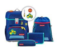 Step by Step Schulranzen-Set Cloud Limited Edition „Deine Freunde“ 5-teilig, ergonomischer Tornister, höhenverstellbar mit Hüftgurt, für die Grundschule, ab der 1. Klasse, 19L, blau-rot-türkis