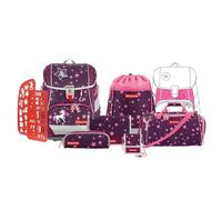 Step by Step Schulranzen-Set 2IN1 PLUS „Unicorn Nuala“, 9-teilig, lila, ergonomischer 19L Tornister, höhenverstellbar mit Hüft- und Brustgurt für Mädchen ab der 1. Klasse, inkl. Zubehör