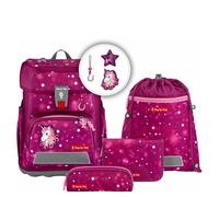 Step by Step Schulranzen-Set Cloud „Sweet Unicorn Nuala“ 5-teilig, Beere-rosa, Einhorn-Design, ergonomischer Tornister mit Reflektoren, höhenverstellbar mit Hüftgurt für Mädchen ab der 1. Klasse, 19L