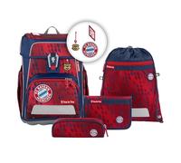 Step by Step Schulranzen-Set CLOUD FC Bayern “Mia san Mia”, 5-teilig, rot blau, ergonomisch mit Reflektoren, höhenverstellbar mit Hüft- und Brustgurt, für Jungen und Mädchen ab der 1. Klasse, 19 Liter