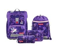 Step by Step Schulranzen-Set Cloud „Pegasus Liv“ 5-teilig, lila, Pegasus-Design, ergonomischer Tornister mit Reflektoren, höhenverstellbar mit Hüftgurt für Mädchen ab der 1. Klasse, 19L