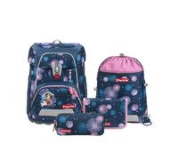 Step by Step Schulranzen-Set FIT „Mermaid Delia“ 5-teilig, blau-lila-rosa, Meerjungfrau-Design, ergonomischer Tornister mit Reflektoren, höhenverstellbar mit Hüftgurt für Mädchen ab der 1. Klasse, 19L