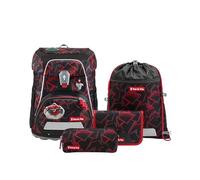 Step by Step Schulranzen-Set FIT „Ninja Yuma“ 5-teilig, rot-schwarz, Ninja-Design, ergonomischer Tornister mit Reflektoren, höhenverstellbar mit Hüftgurt für Jungen ab der 1. Klasse, 19L