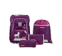 Step by Step Schulranzen-Set FIT „Pretty Unicorn Nuala“ 5-teilig, rosa, Einhorn-Design, ergonomischer Tornister mit Reflektoren, höhenverstellbar mit Hüftgurt für Mädchen ab der 1. Klasse, 19L