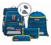 Step by Step Schulranzen-Set Space „Hero Tom“ 5-teilig, ergonomischer Tornister, höhenverstellbar mit Hüftgurt, für die Grundschule, ab der 1. Klasse, 20L, blau, Polizei-Design