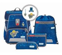 Step by Step Schulranzen-Set Space Playmobil „Novelmore Arwynn“ 5-teilig, ergonomischer Tornister, höhenverstellbar mit Hüftgurt, für die Grundschule, ab der 1. Klasse, 20L, blau, Novelmore-Design