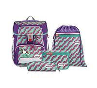 Step by Step Schulranzen-Set Space Schleich „Horse Club“ 5-teilig, lila-grün, Schleich-Design, ergonomischer Tornister mit Reflektoren, höhenverstellbar mit Hüftgurt für Mädchen 1. Klasse, 20L