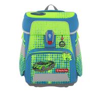 Step by Step Schulranzen-Set Space NEON Race Car Chuck, 5-teilig, grün, ergonomischer Tornister mit Reflektoren, höhenverstellbar mit Hüftgurt, ab der 1. bis 4. Klasse, 20l