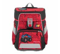 Step by Step Schulranzen-Set Space Monster Truck Rocky, 5-teilig, rot-blau, Auto-Design, ergonomischer Tornister mit Reflektoren, höhenverstellbar mit Hüftgurt, ab der 1. bis 4. Klasse, 20l