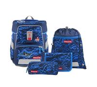 Step by Step SPACE Schulranzen-Set Manta Rio, 5-tlg., blau, 20 l, Ergonomisches Schulranzen-Set im Unterwasserwelt-Design mit Reflektoren und Hüftgurt