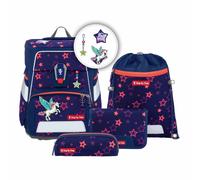 Step by Step Schulranzen-Set Space Shine „Pegasus Night Nuala“ 5-teilig, ergonomischer Tornister mit Reflektoren, höhenverstellbar mit Hüftgurt, Grundschule, 1. Klasse, 20L, lila-rosa