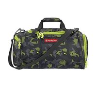 Step by Step Sporttasche „Black Cat“, schwarz/grün, mit Nasswäschefach, Abnehmbarer Tragegurt, Verstellbarer Schultergurt, für Jungen 1. Klasse, 13L