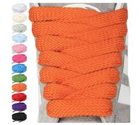 Stepace 2 Paar 15mm Breite Flach Schnürsenkel - Dicke Reißfeste Ersatz Schuhbänder für Turnschuhe, Freizeitschuhe & Sneaker Orange 120