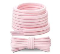 Stepace 2 Paar Premium Schnürsenkel runde reißfest Schuhbänder für Turnschuhe Laufschuhe Arbeitsschuhe Wanderschuhe und Trekkingschuhe, ca. 4,5 mm Durchmesser, 80 cm - 180 cm Länge Hellrosa 180