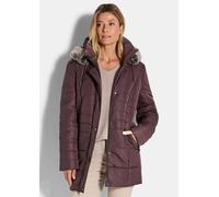 Stepp-Kurzmantel mit Kapuze und Webpelz rot 44