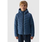Steppjacke 4F, Jungen, Gr. 158, blau (denim), angeraute Sweatware, Obermaterial: 100% Polyamid. Futter: 100% Polyester. Wattierung: 100% Polyester, unifarben, hoch geschlossener Ausschnitt, eingesetzt