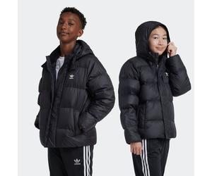 Steppjacke ADIDAS ORIGINALS "ADICOLOR KIDS", Kinder, Gr. 110, schwarz, Obermaterial: 100% Polyamid. Wattierung: 100% Polyamid, Jacken Steppjacke, mit abnehmbarer Kapuze, lockere Schnittform (81645761-