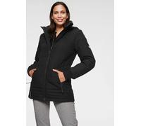 Steppjacke ALPENBLITZ "Flockenwirbel", Damen, Gr. 50, schwarz, Web, Obermaterial: 100% Polyester. Futter: 100% Polyester. Wattierung: 100% Polyester, kontrastfarbene Details, unifarben, figurumspielen