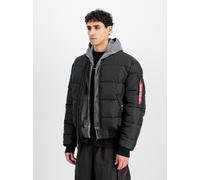 Steppjacke ALPHA INDUSTRIES "MA-1 Logo Puffer", Herren, Gr. M, schwarz, Web, Obermaterial: 100% Polyester, unifarben, regular fit normal, Jacken Steppjacke (19550433-M) schwarz