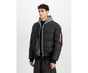 Steppjacke ALPHA INDUSTRIES "MA-1 Logo Puffer", Herren, Gr. M, schwarz, Web, Obermaterial: 100% Polyester, unifarben, regular fit normal, Jacken Steppjacke (19550433-M) schwarz