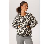 Steppjacke ANISTON CASUAL, Damen, Gr. 36, hellbeige, schwarz, Steppware, Obermaterial: 100% Polyester. Futter: 100% Polyester, bedruckt, gemustert, lässig geschnitten hüftlang, Rundhals, eingefasste K