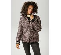 Steppjacke ANISTON CASUAL, Damen, Gr. 38, beige, braun, schwrz, weiß, Web, Obermaterial: 100% Polyester. Futter: 100% Polyester. Wattierung: 100% Polyester, bedruckt, lässig geschnitten hüftlang, Wind