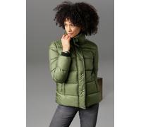 Steppjacke ANISTON CASUAL, Damen, Gr. 44, grün (moosgrün), Web, Obermaterial: 55% Polyester, 45% Polyamid. Futter: 100% Polyester. Wattierung: 100% Polyester, leicht glänzend, unifarben, figurumspiele