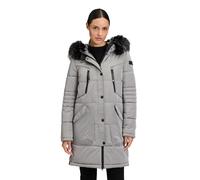 Steppjacke BETTY BARCLAY "Damen Steppjacke mit Kapuze", Damen, Gr. 46, silber (silbergrau), Obermaterial: 100% Polyamid. Futter: 100% Polyamid. Ärmelfutter: 100% Polyester., lässig geschnitten, Jacken