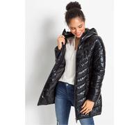 Steppjacke BONPRIX, Damen, Gr. 40, schwarz (schwarz metallic), Obermaterial: 100% Polyester. Futter: 100% Polyester. Oberteil: 100% Polyester, loose fit, Jacken Steppjacke, femininer Stil, aus Polyest