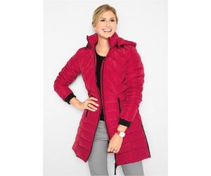 Steppjacke BONPRIX "Winterjacke", Damen, Gr. 44, rot, Web, Obermaterial: 100% Polyester. Futter: 100% Polyester. Füllung: 100% Polyester, kontrastfarbene Details, unifarben, regular fit ca. Mitte Ober