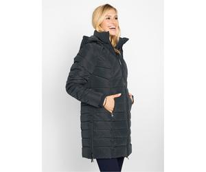 Steppjacke BONPRIX "Winterjacke", Damen, Gr. 46, schwarz, Web, Obermaterial: 100% Polyester. Futter: 100% Polyester. Füllung: 100% Polyester, kontrastfarbene Details, unifarben, regular fit ca. Mitte 