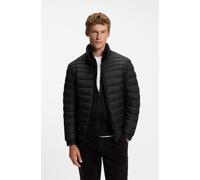 Steppjacke BOSS ORANGE "Oden", Herren, Gr. 50, schwarz (schwarz001), Web, Obermaterial: 100% Polyamid, unifarben, casual, slim fit normal, hoch geschlossener Ausschnitt, Langarm elastischer Bund mit G