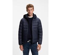 Steppjacke BOSS ORANGE "Odenni", Herren, Gr. 56, blau (dunkelblau404), Web, Obermaterial: 100% Polyamid, unifarben, regular fit normal, elastischer Bund, Jacken Steppjacke, mit Stehkragen, wasserabwei