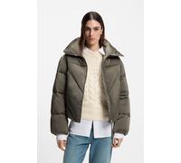 Steppjacke BOSS ORANGE "Padilena Premium Damenmode", Damen, Gr. 42, open grün 344, Web, Obermaterial: 100% Polyamid, unifarben, regular fit normal, elastischer Bund, Jacken, Regular Fit mit Stehkragen