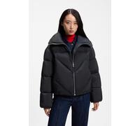 Steppjacke BOSS ORANGE "Padilena Premium Damenmode", Damen, Gr. 44, blau (dunkelblau 408), Web, Obermaterial: 100% Polyamid, unifarben, regular fit normal, elastischer Bund, Jacken Steppjacke, Regular