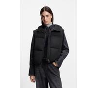 Steppjacke BOSS ORANGE "Polala Premium Damenmode", Damen, Gr. 48, schwarz 001, Web, Obermaterial: 100% Polyamid, unifarben, regular fit hüftlang, Jacken Steppjacke, mit abnehmbaren Ärmeln und Schal (4