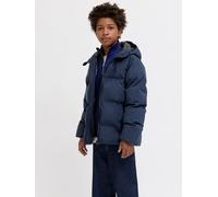 Steppjacke JACK & JONES JUNIOR "JJKAITO PUFFER JACKET LN JNR", Herren, Gr. 140, sky captain, Web, Obermaterial: 100% Polyester, bedruckt, regular fit normal, Jacken Steppjacke (45692640-140)