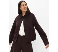 Steppjacke BRAX "Style HANNAH", Damen, Gr. 38, braun (dunkelbraun), Web, 48% Wolle, 47% Polyester, 5% Sonstige Fasern, Jacken Steppjacke (64577048-38) dunkelbraun