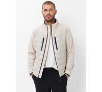 Steppjacke BRAX "Style TREVOR", Herren, Gr. 3XL, weiß, Web, 94% Polyester, 6% Elasthan, Jacken Steppjacke, Hybridjacke im funktionalen Materialmix (70717408-XXXL) weiß