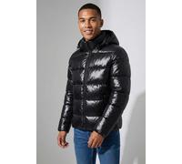 Steppjacke CALVIN KLEIN, Herren, Gr. XL, schwarz, Web, Obermaterial: 100% Polyamid, glänzend, unifarben, regular fit normal, hoch geschlossener Ausschnitt, abgesteppte Kante, Jacken Steppjacke, Kapuze