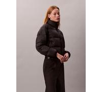 Steppjacke CALVIN KLEIN JEANS "GRAPHIC LOGO PUFFER JACKET", Damen, Gr. M (40), schwarz, Web, Obermaterial: 100% Polyamid, unifarben, taillenlang, hoch geschlossener Ausschnitt, eingefasste Kante, Jack