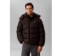 Steppjacke CALVIN KLEIN JEANS, Herren, Gr. M, schwarz, Web, Obermaterial: 100% Polyester. Futter: 100% Polyester. Füllung: 80% Daunen, 20% Federn. Kapuzenfutter: 100% Polyester, unifarben, regular fit