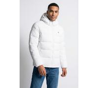 Steppjacke CALVIN KLEIN JEANS "LS NYLN ZP OFF HD DW", Jungen, Gr. XL, hellweiß, Web, Obermaterial: 100% Polyamid, unifarben, regular fit normal, hoch geschlossener Ausschnitt, eingesetzt gerader Absch