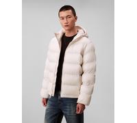 Steppjacke CALVIN KLEIN JEANS "LS NYLON MONOGRAM PUFFER JKT", Herren, Gr. XXL, chalk, Web, Obermaterial: 100% Polyamid, regular fit normal, Rundhals, eingesetzt gerader Abschluss, Jacken, Mit Rundhals