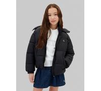 Steppjacke CALVIN KLEIN JEANS, Mädchen, Gr. 14 (164), pvh schwarz, Web, Obermaterial: 100% Polyester, unifarben, regular fit hüftbedeckend, hoch geschlossener Ausschnitt, elastischer Bund, Jacken Step