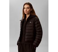 Steppjacke CALVIN KLEIN JEANS "ULW SHORT CK PACKABLE PUFFER JAC", Damen, Gr. XL, schwarz, Web, Obermaterial: 100% Polypropylen, unifarben, taillenbedeckt, Raglanärmel eingefasste Kante, Jacken Steppja
