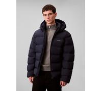 Steppjacke CALVIN KLEIN "LS QUILTED BONDED CHANNEL HD PUF", Herren, Gr. L, blau (schwarz sapphire), Web, Obermaterial: 100% Polyester, unifarben, regular fit normal, Rundhals, eingesetzt gerader Absch