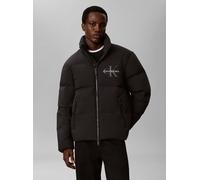 Steppjacke CALVIN KLEIN "NYLON MONOLOGO DOWN PUFFER", Herren, Gr. S, schwarz, Web, Obermaterial: 100% Polyester. Futter: 100% Polyester. Füllung: 80% Daunen, 20% Federn, unifarben, regular fit normal,