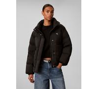 Steppjacke CALVIN KLEIN "RELAXED STAND COLLAR DOWN", Damen, Gr. S, schwarz, Web, Obermaterial: 100% Nylon. Futter: 100% Polyester. Füllung: 80% Daunen, 20% Federn, unifarben, regular fit taillenbedeck
